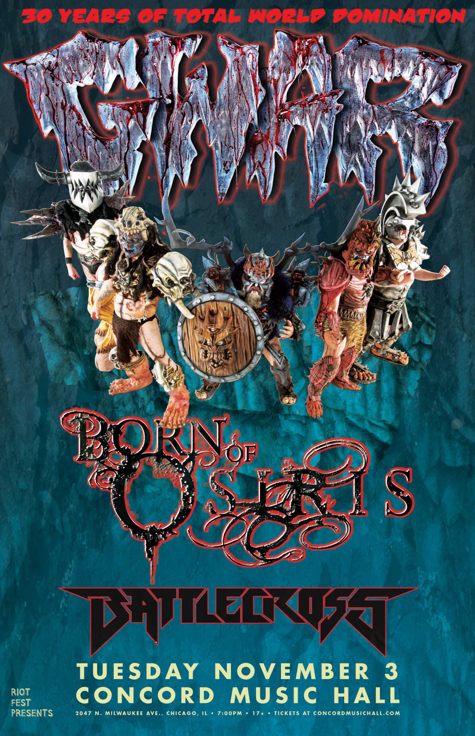 GWAR - Tuesday, November 3, Concord Music Hall - Riot Fest