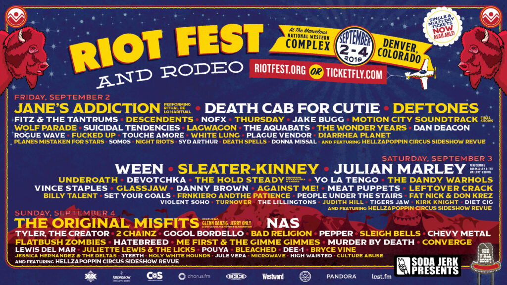 Riot Fest & Rodeo Daily Schedule Announced