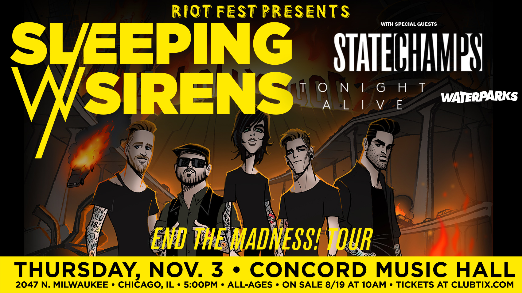 Sleeping With Sirens End The Madness Tour Riot Fest   Sleepingwithsirens 16 9 850x478@2x 