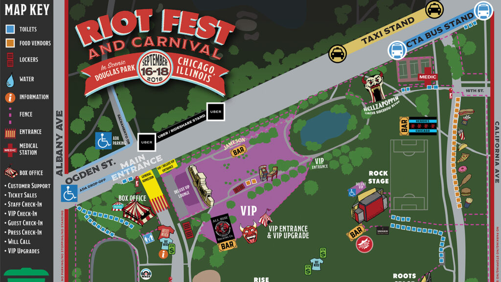 Riot Fest Chicago Map Is Here. See You Friday.