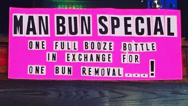 Free Booze If You Cut Off Your Man Bun