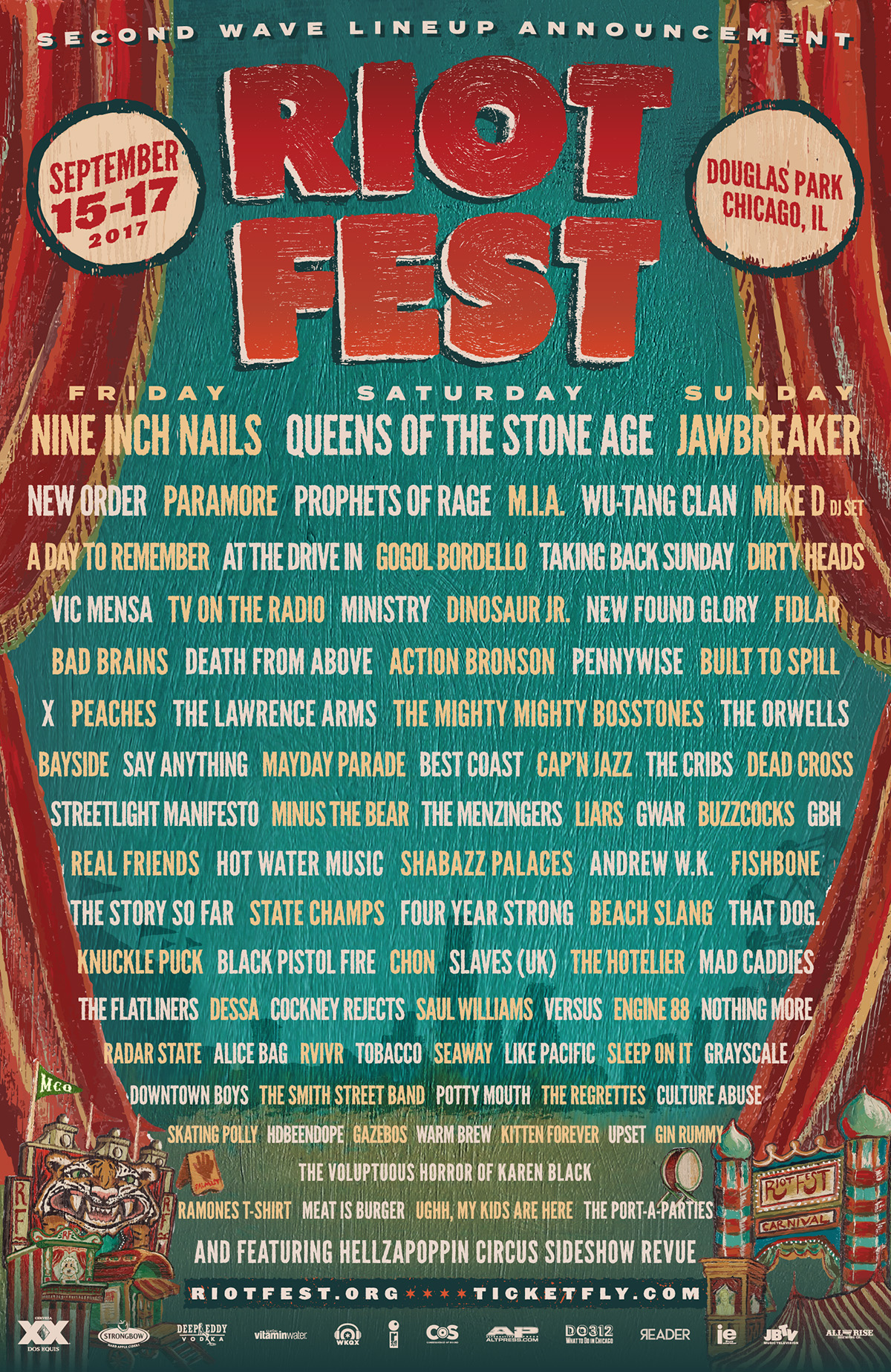 Atomisk Bliv ophidset tag The Second Wave of Riot Fest Lineup Announcements - Riot Fest 2023 –  September 15th-17th