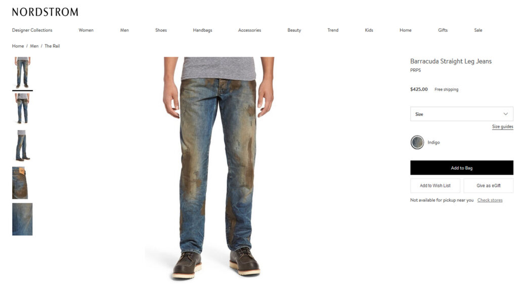 Nordstrom Sells $425 Jeans That Look Like They Spent A Weekend At Riot Fest
