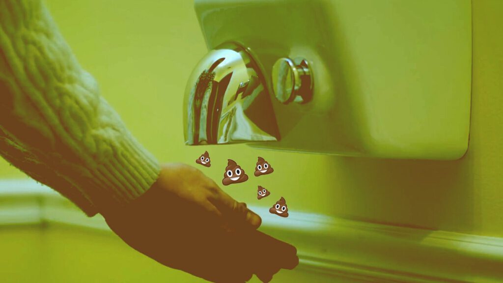 Bathroom hand dryers blow poop on your hands