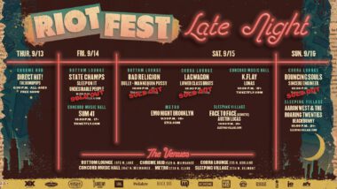 Bad Religion, Lagwagon, and the Bouncing Souls Highlight The Riot Fest 2018 Late Night Show Schedule