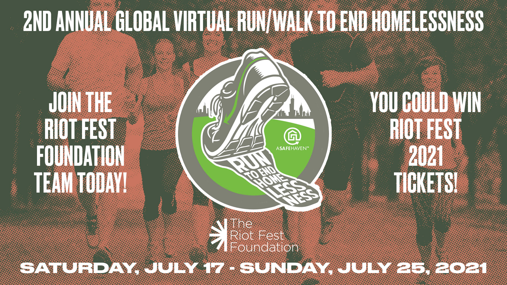 A Virtual Safe Haven 5K: Run Fast, Do Good, Win Riot Fest Tickets