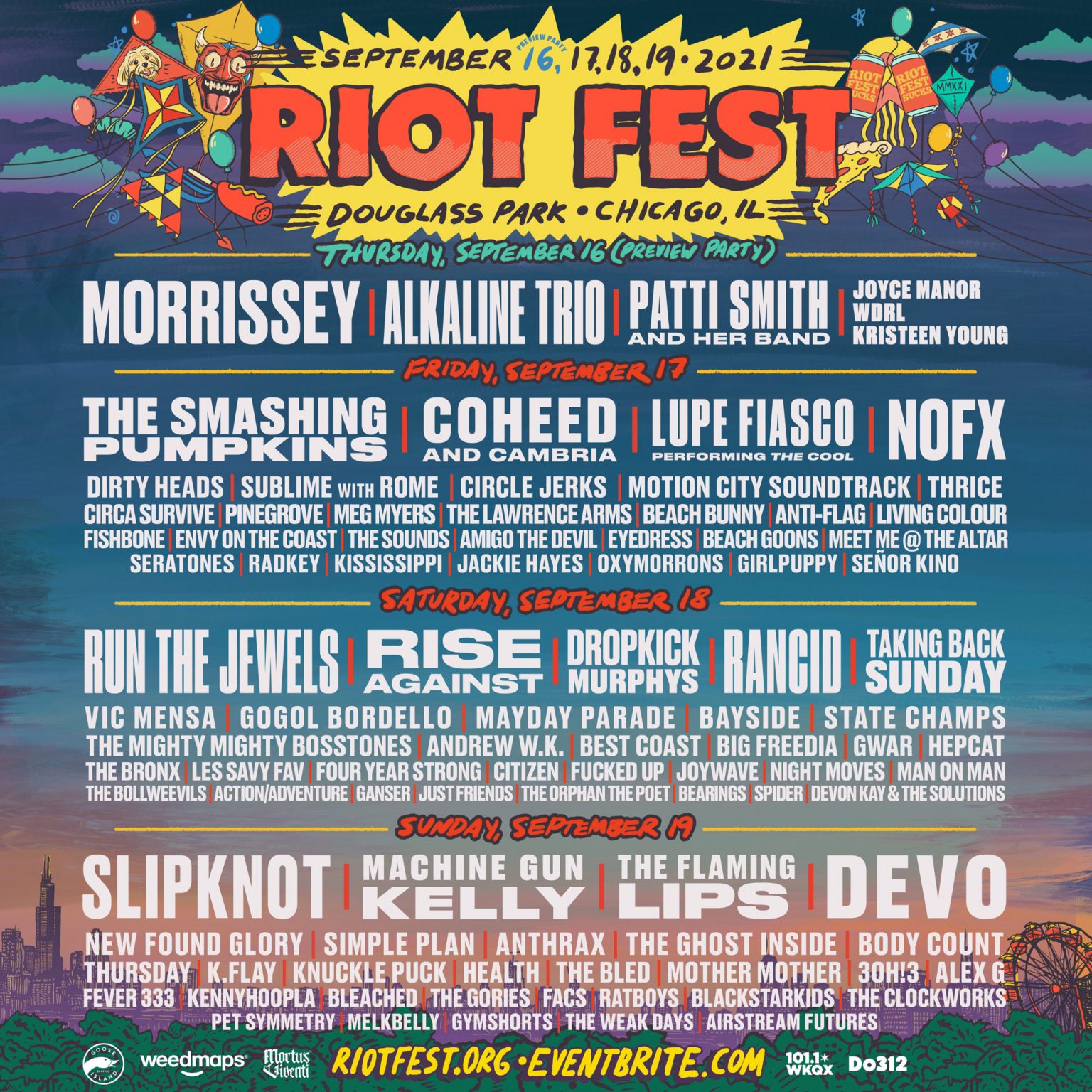 Chicago Lineup Riot Fest Chicago Lineup Riot Fest