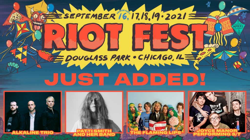 Alkaline Trio, Patti Smith, The Flaming Lips, and More Added to Riot Fest 2021