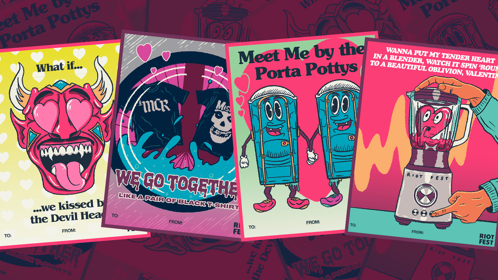 Riot Fest 2022 Valentine’s Day Cards