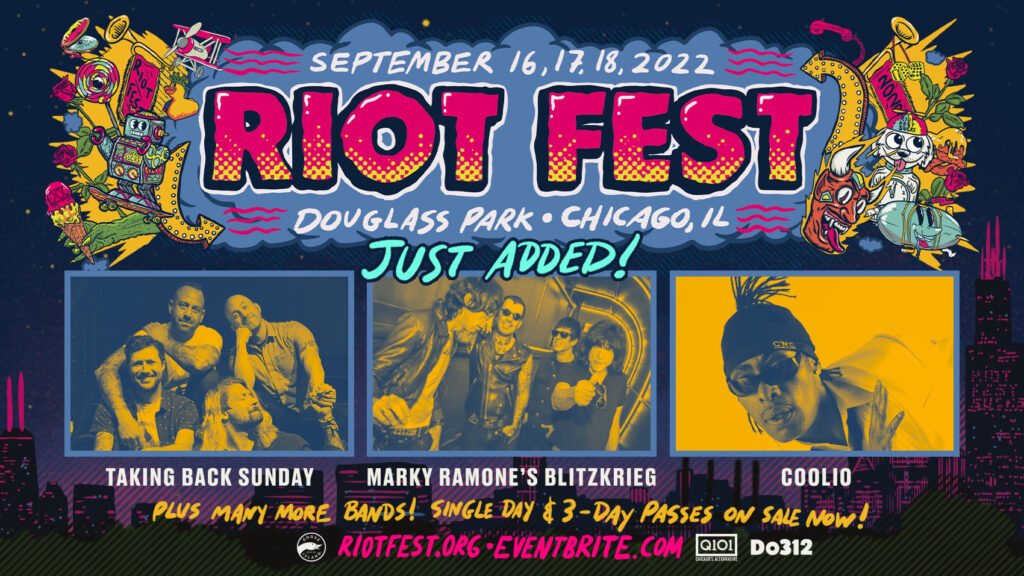 Just Added: Taking Back Sunday, Coolio, Marky Ramone and More at Riot Fest 2022