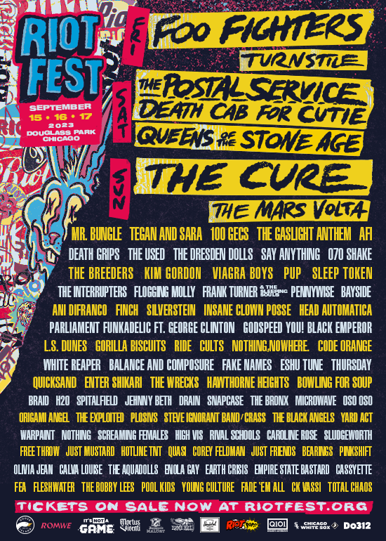 Community Tickets - Riot Fest 2023 – September 15th-17th