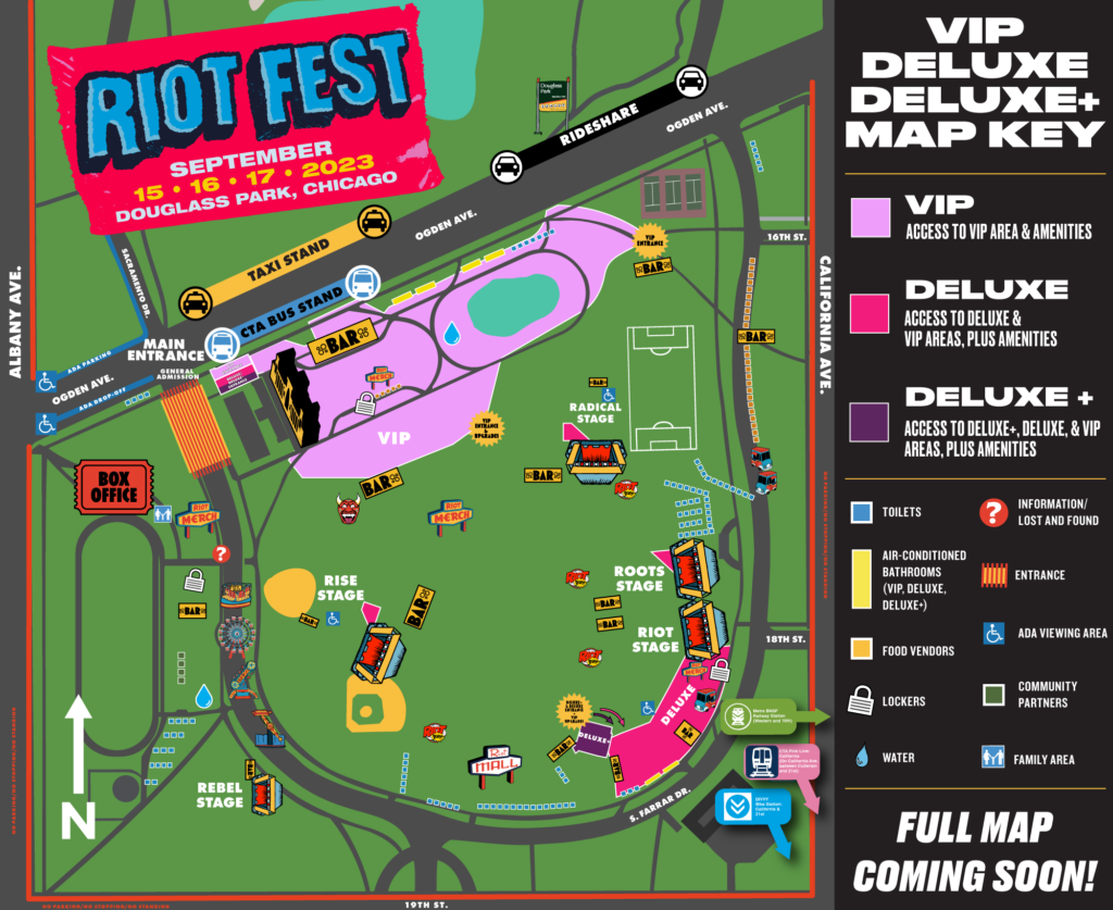 Riot Fest 2023 Viewing Areas Map