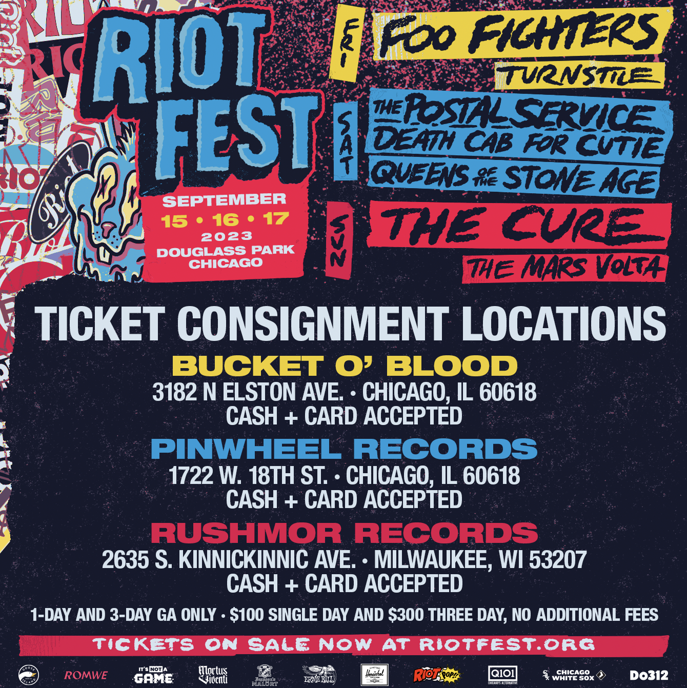 Get Riot Fest 2023 Tickets In Person, With No Extra Fees!