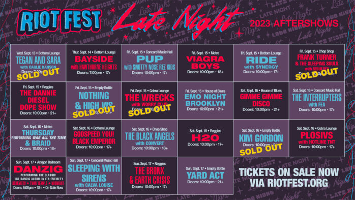 The Riot Fest 2023 Late Night Shows Are Here