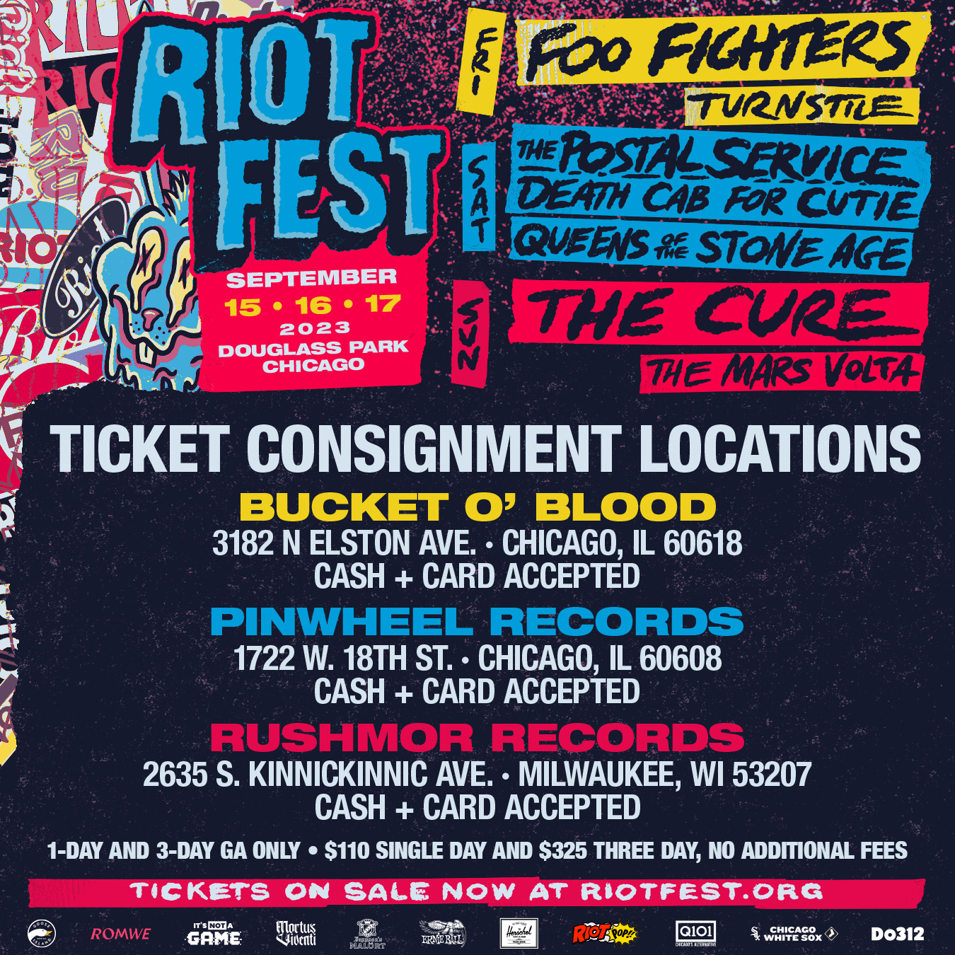 Check Out The Riot Fest 2023 Merch + Preorder Some Items Today