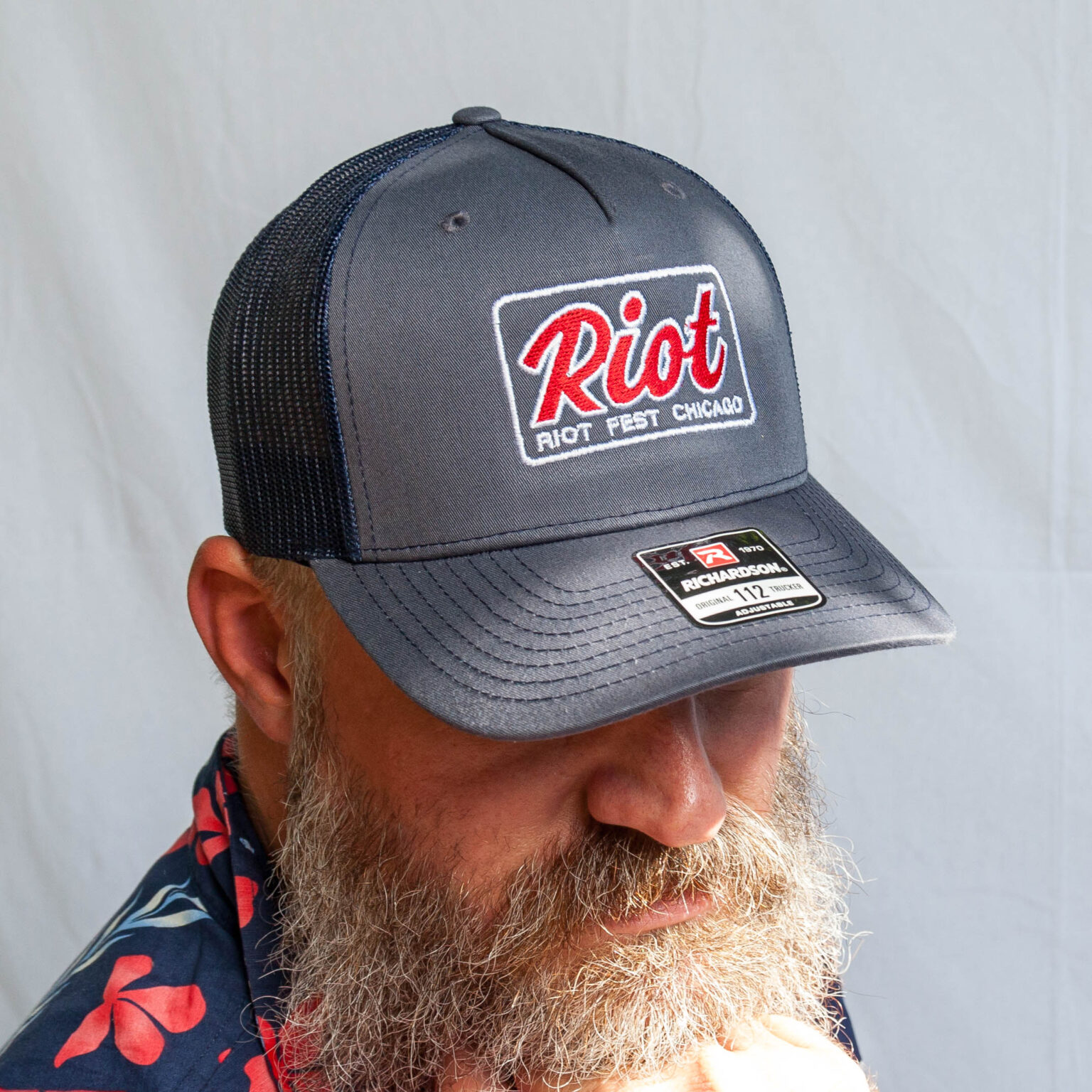 Riot Fest Neon Trucker Hat Detail