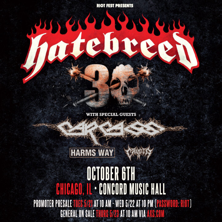 Hatebreed with Carcass, Harms Way, and Crypta at Concord in Chicago