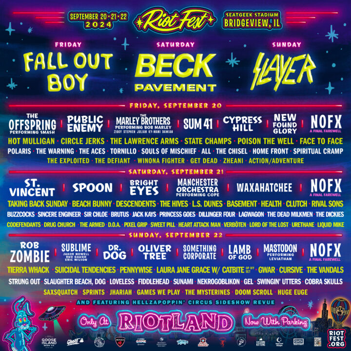 Riot Fest 2024 Daily Lineup