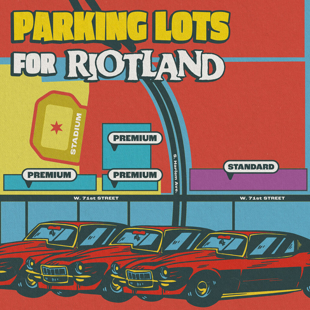 Parking lots for RiotLand at Riot Fest in Bridgeview, Illinois