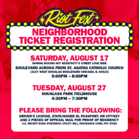 Community Ticket Registration for Riot Fest 2024