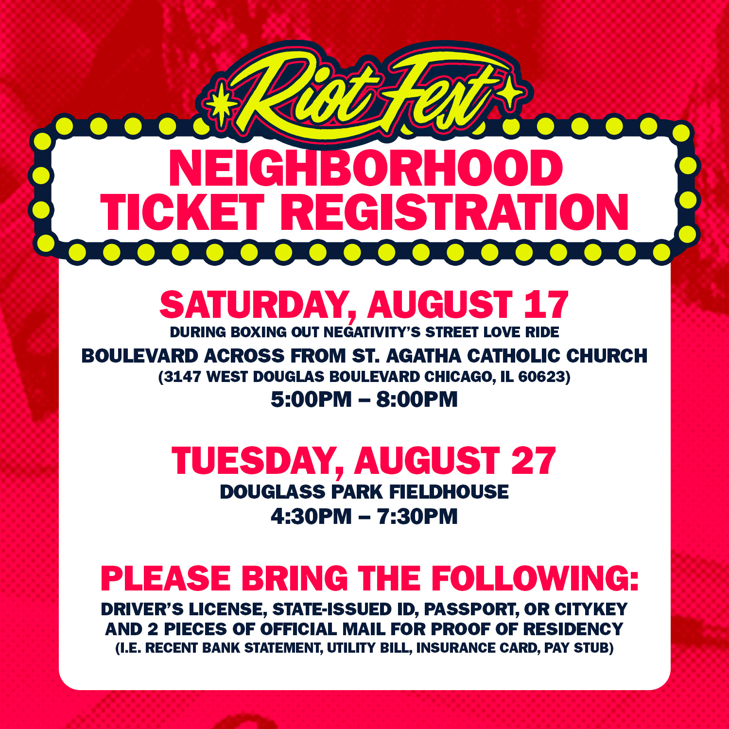 Community Ticket Registration for Riot Fest 2024