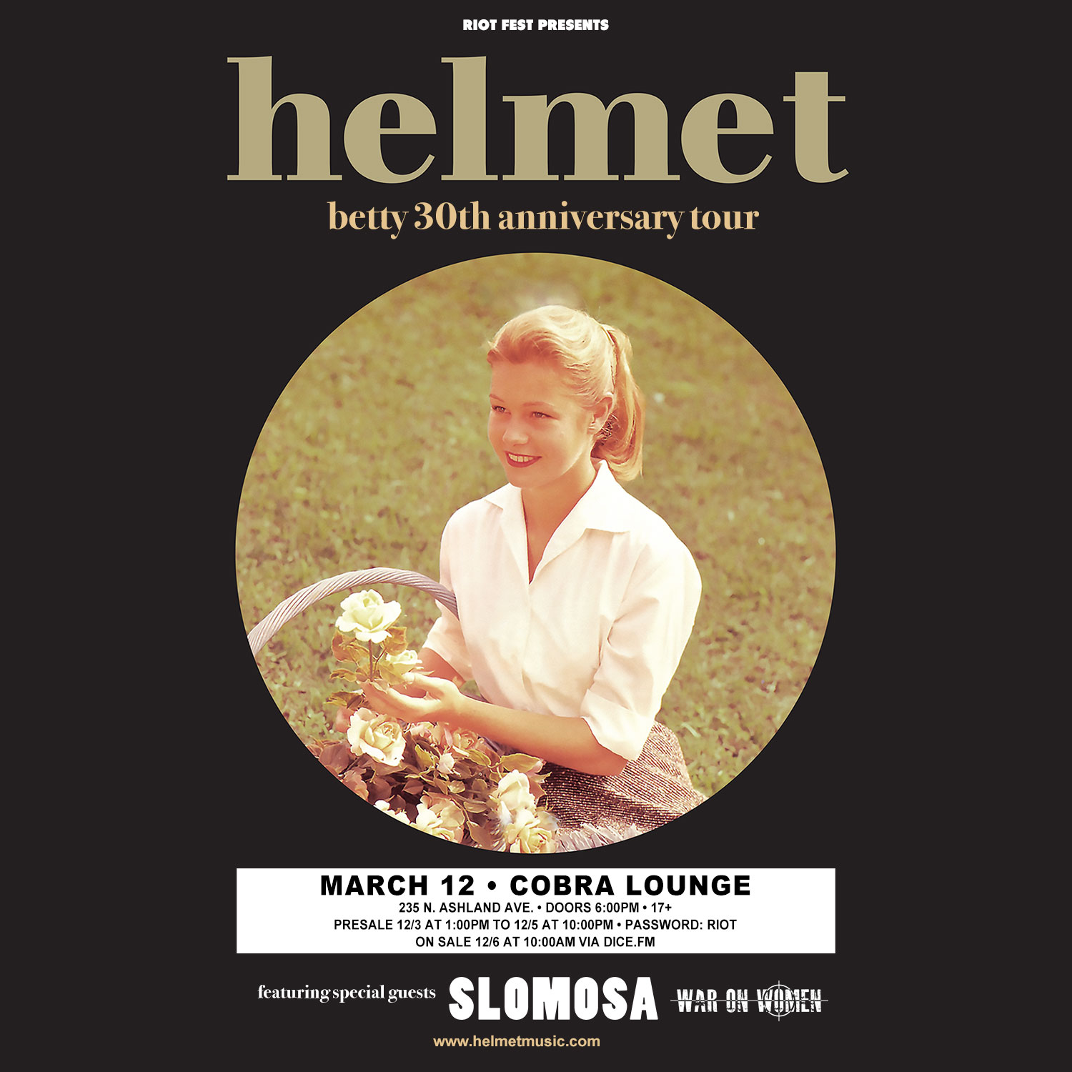 Helmet: BETTY 30th Anniversary Tour - Riot Fest