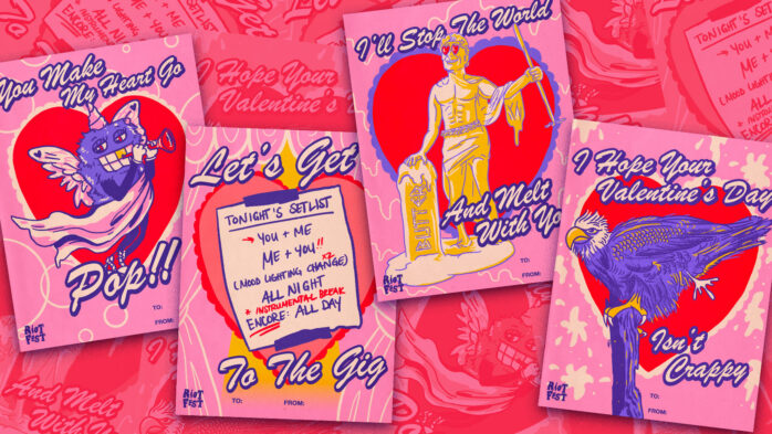 Riot Fest 2025 Printable Valentine’s Day Cards