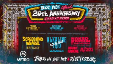 Naked Raygun, Alkaline Trio, and Screeching Weasel to Headline Riot Fest’s Official 20th Anniversary shows