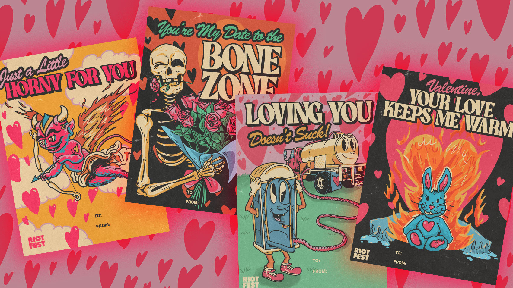 Riot Fest 2026 Printable Valentine’s Day Cards