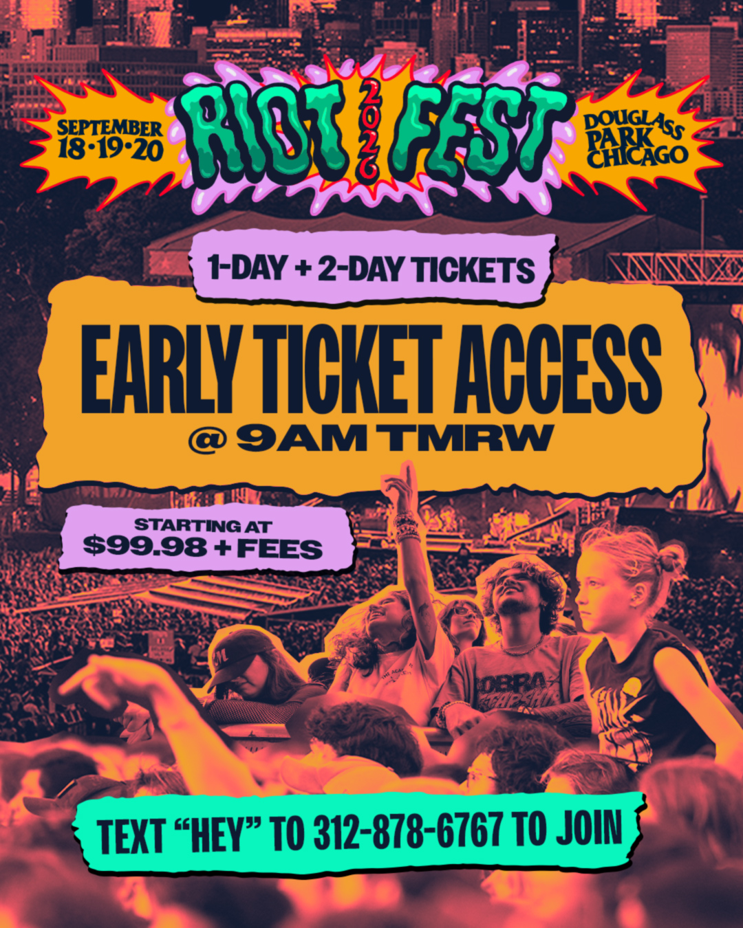 Sign Up for Early Ticket Access & Tickets On Sale Tomorrow - Riot Fest